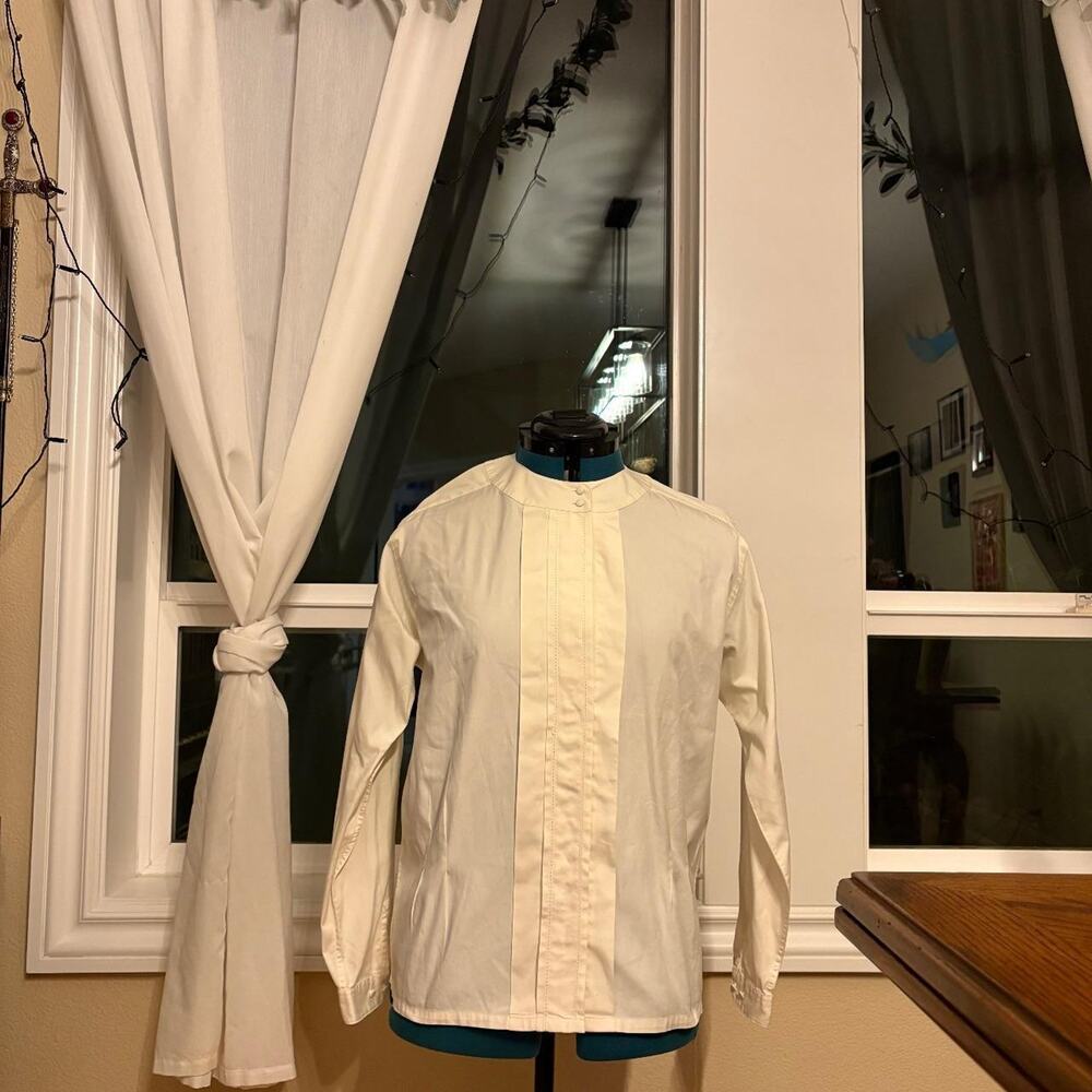 Women's Size 10 Long Sleeve Button Up Shirt -- Cotton Blend -- Lands' End